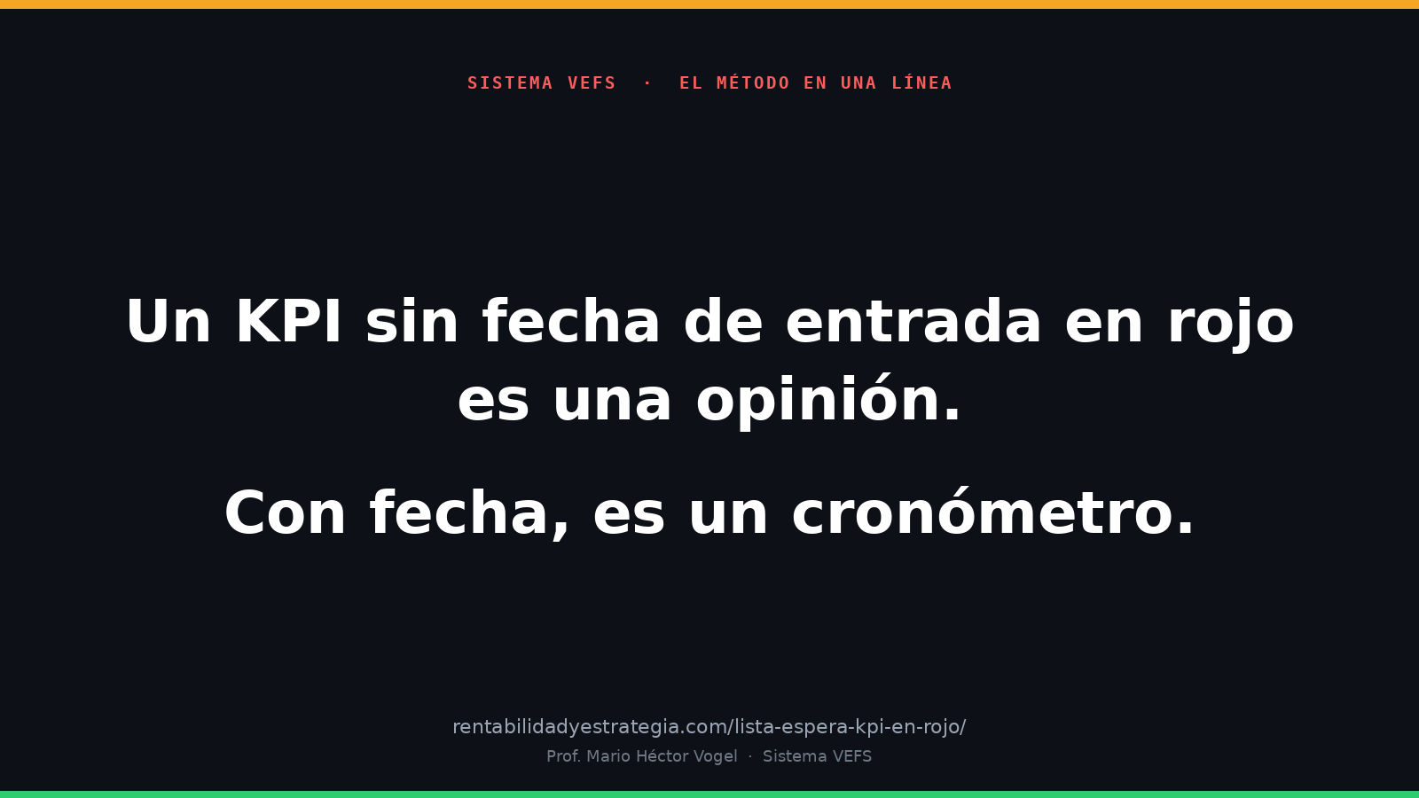 Un KPI sin fecha de entrada en rojo es una opinión; con fecha, es un cronómetro