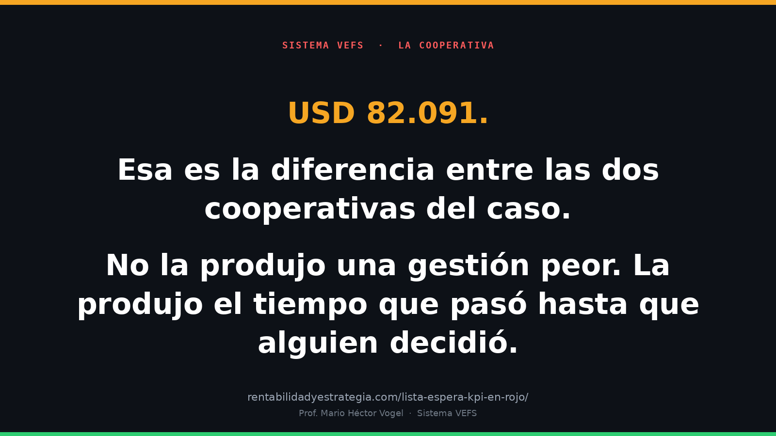 La diferencia entre dos cooperativas la produjo el tiempo, no la gestión